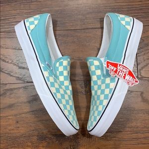 VANS CLASSIC SLIP-ON CHECKERBOARD Aqua Haze MEN’s